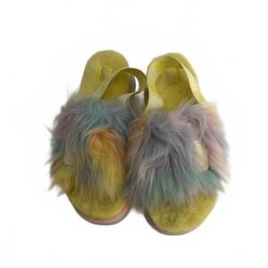 UGG Fluff Yeah Rainbow Disco Platform Sandals. SZ 8. Hippie Boho 70s  Tie Dye
